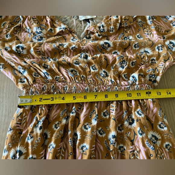 Universal Thread| Burnt Orange, Rust Floral Tiered Ruffle Midi Dress•••Prairie - Picture 9 of 12